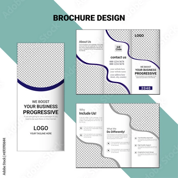 Obraz This is a Brochure design . Clean, standard colors, and beautiful and elegant writing. Which will help you expand your business.