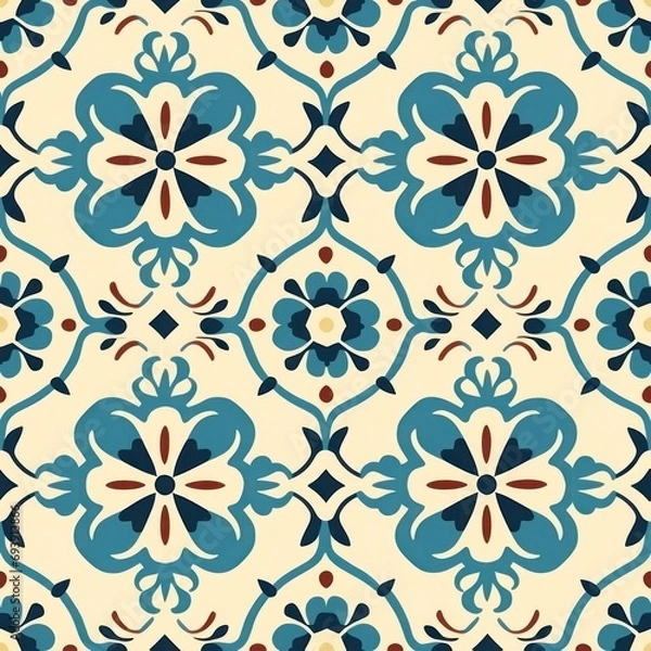 Obraz Mediterranean Tile Pattern Design