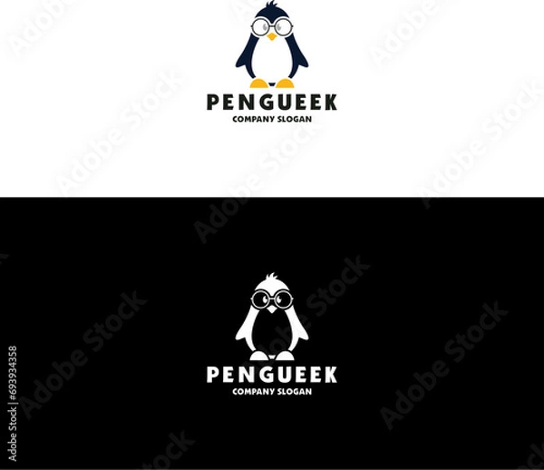 Fototapeta Penguin Animal Logo in Vector