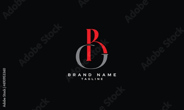 Fototapeta BG, GB, Abstract initial monogram letter alphabet logo design