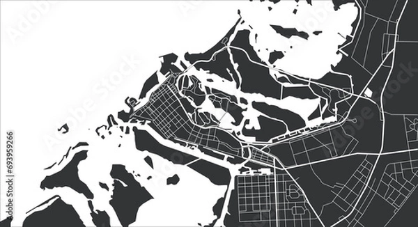 Obraz Layered editable vector illustration outline Map of Abu Dhabi,United Arab Emirates