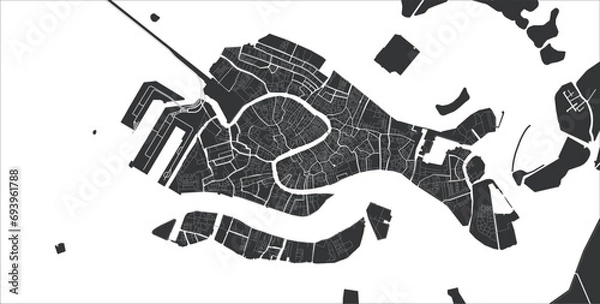 Obraz Layered editable vector illustration outline Map of Venice,Italy