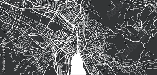 Obraz Layered editable vector illustration outline of Zurich,Switzerland.