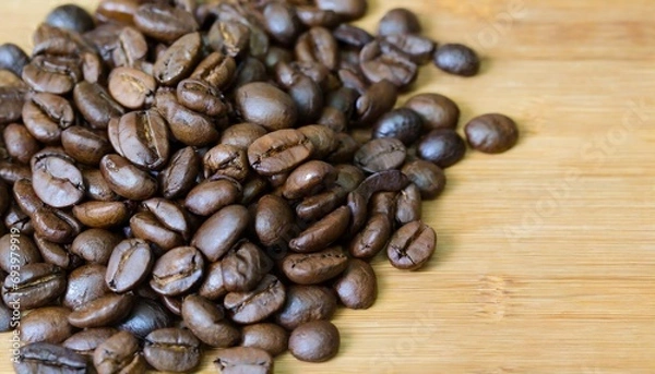 Obraz coffee beans on a wooden background