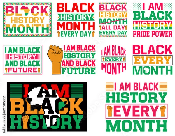 Obraz Black History Month T-shirt Design Bundle.