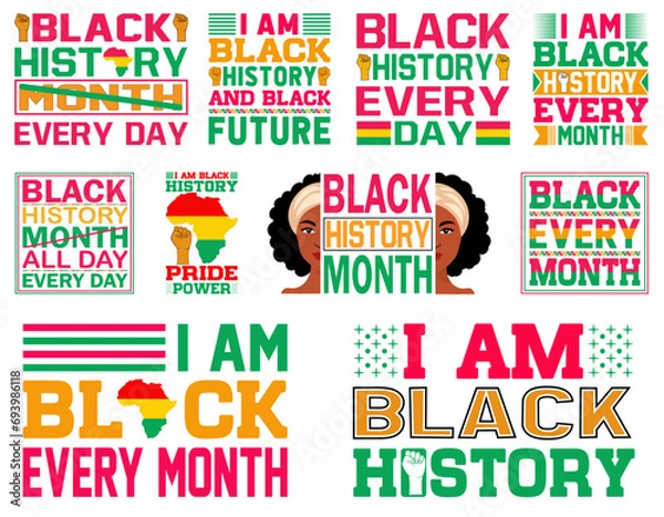Fototapeta Black History Month T-shirt Design Bundle.