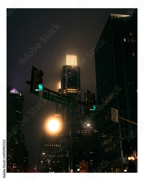 Obraz night city skyline