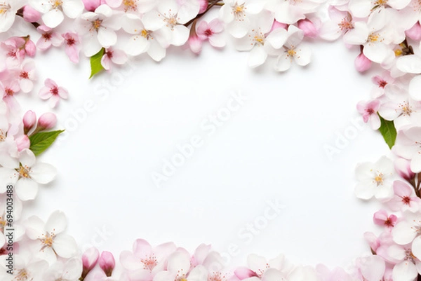 Obraz A frame of apple blossom with copyspace