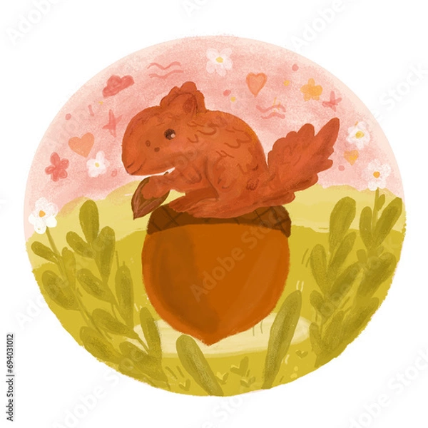 Fototapeta easter bunny with nut