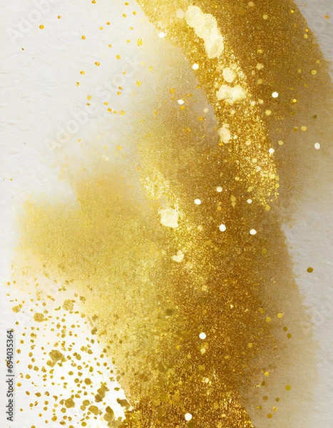 Obraz 和紙に輝く金箔が貼られた背景デザイン