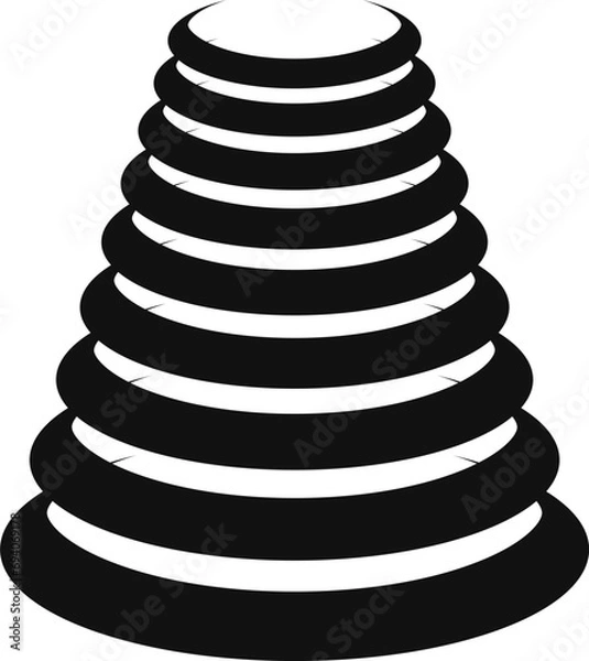 Obraz Spiral Y2K Element. Retro futuristic shape.