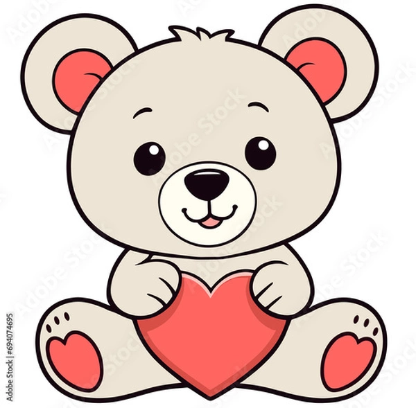 Obraz Bear cub with a heart