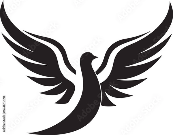 Fototapeta PeacefulSoar Dynamic Dove Vector Emblem SereneWingsMark Precision Dove Vector Logo