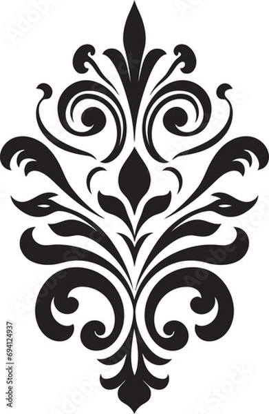 Fototapeta Petals of Charm Decorative Icon Design Whispering Blooms Floral Emblem Vector