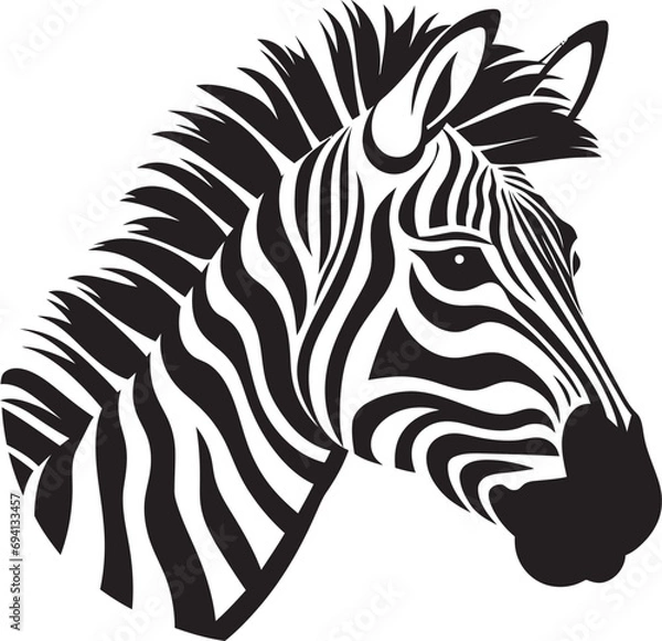 Fototapeta Zebra Stride Iconic Vector Design Wild Elegance Zebra Emblem Vector