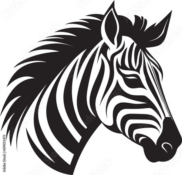 Fototapeta Zebra Fusion Vector Iconic Mark African Grace Zebra Logo Vector