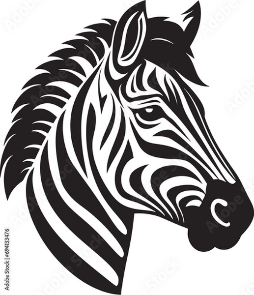 Fototapeta Stripe Dynamics Zebra Logo Emblem Zebra Fusion Vector Iconic Mark