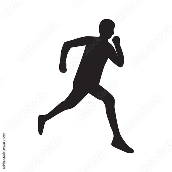 Fototapeta running person silhouette vector