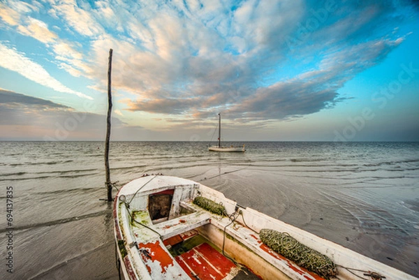 Obraz Łodzie rybackie nad morzem oceanem