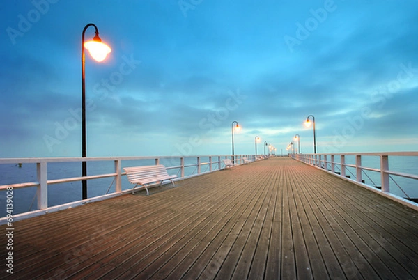 Obraz Molo wieczorem na wprost