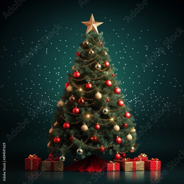 Obraz christmas tree with gifts
