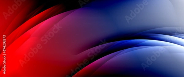 Fototapeta Dynamic flowing waves on gradient color background. Vector illustration For Wallpaper, Banner, Background, Card, Book Illustration, landing page