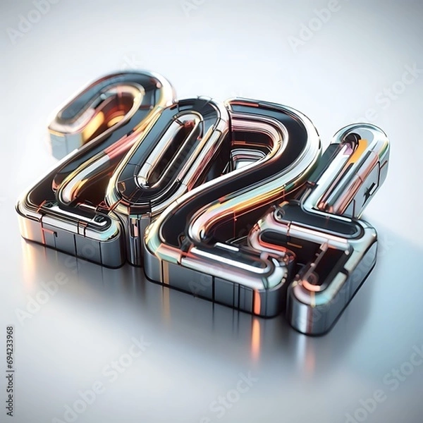 Fototapeta Vector happy new year 2024 with festive numbers full of beautiful colors happy new year 2024 celebration 