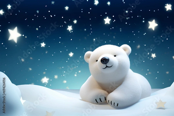 Fototapeta 雪上のシロクマ
