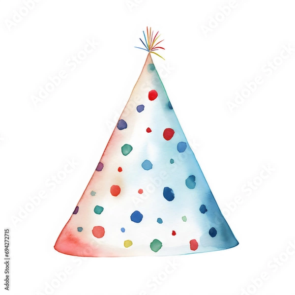 Obraz birthday cap  watercolor transparent clipart