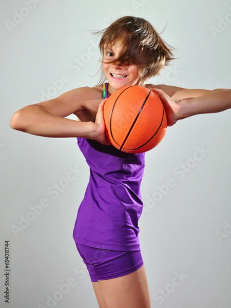 Obraz child exercising with ball