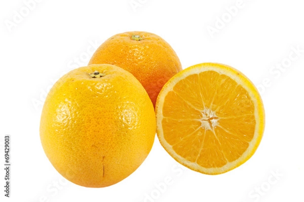 Fototapeta Orange fruit on white background