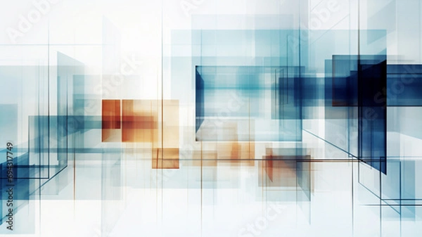 Fototapeta Multiple exposure of modern abstract glass architecture