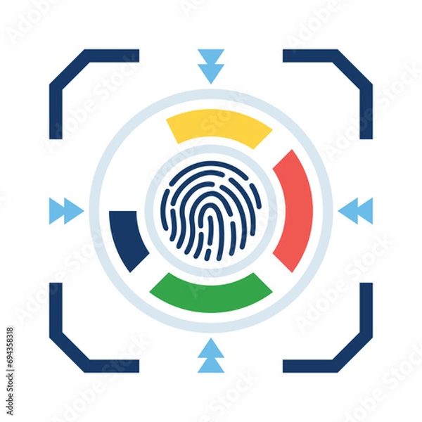 Fototapeta Have a look this carefully crafted icon of biometric access in trendy flat style
