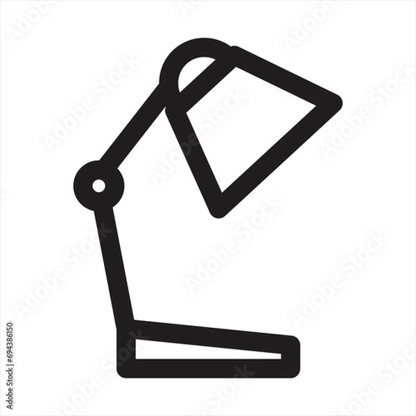 Fototapeta Desk lamp line and solid icon , outline style icon for web site or mobile app, illuminate and equipment , table lamp vector icon, simple vector illustration, vector graphics with editable strokes.