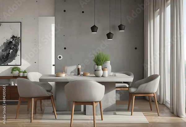 Fototapeta modern kitchen interior, generative ai