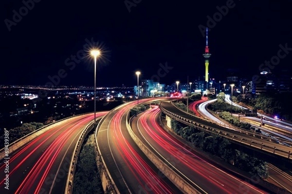 Fototapeta Auckland & Trail Lights