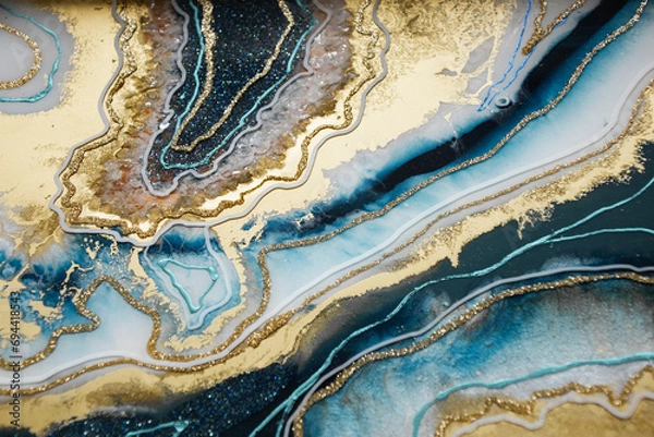 Obraz Original Epoxy Resin Geode and Abstract Art 