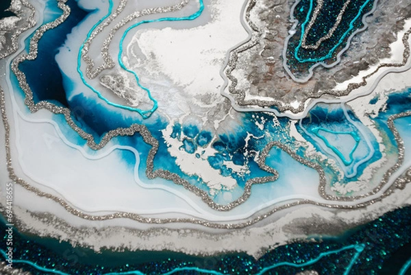 Obraz Original Epoxy Resin Geode and Abstract Art 