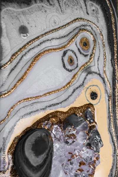 Obraz Original Epoxy Resin Geode and Abstract Art 