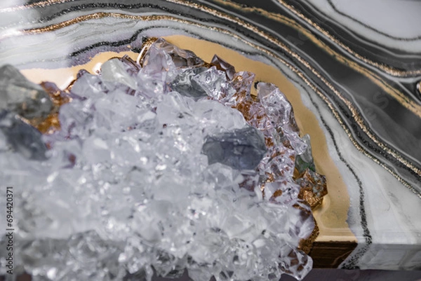 Obraz Original Epoxy Resin Geode and Abstract Art 