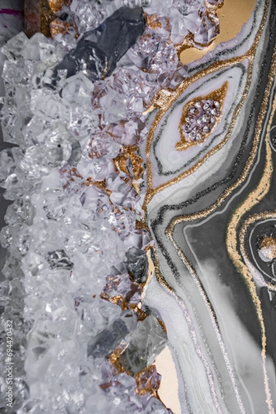 Obraz Original Epoxy Resin Geode and Abstract Art 