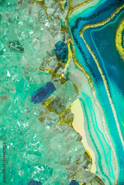 Obraz Original Epoxy Resin Geode and Abstract Art 