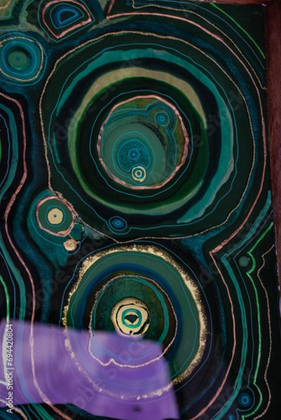 Obraz Original Epoxy Resin Geode and Abstract Art 