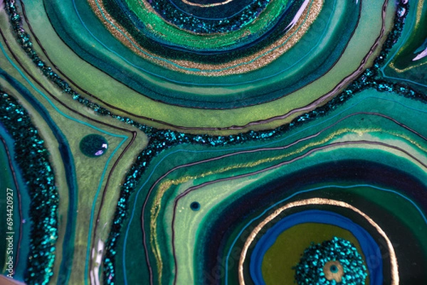 Obraz Original Epoxy Resin Geode and Abstract Art 