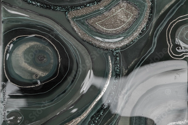 Obraz Original Epoxy Resin Geode and Abstract Art 