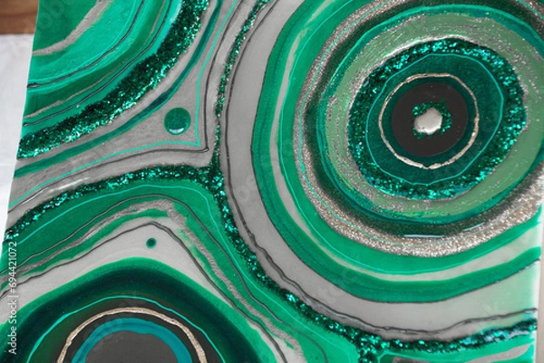 Obraz Original Epoxy Resin Geode and Abstract Art 