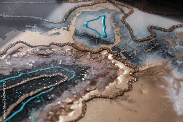 Obraz Original Epoxy Resin Geode and Abstract Art 