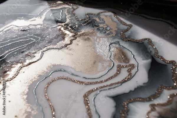 Obraz Original Epoxy Resin Geode and Abstract Art 