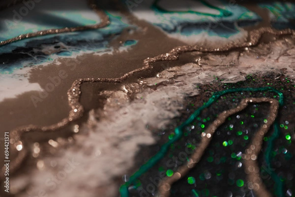 Obraz Original Epoxy Resin Geode and Abstract Art 