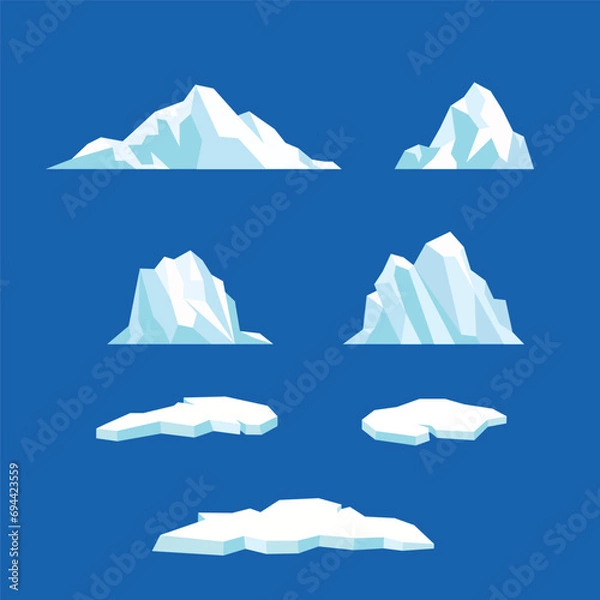 Fototapeta Floating iceberg vector collection